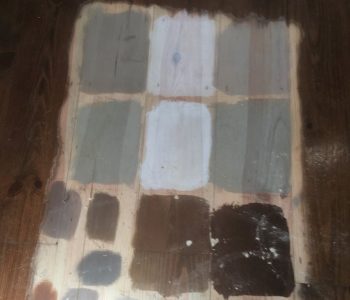 Wood floor staining and sampling